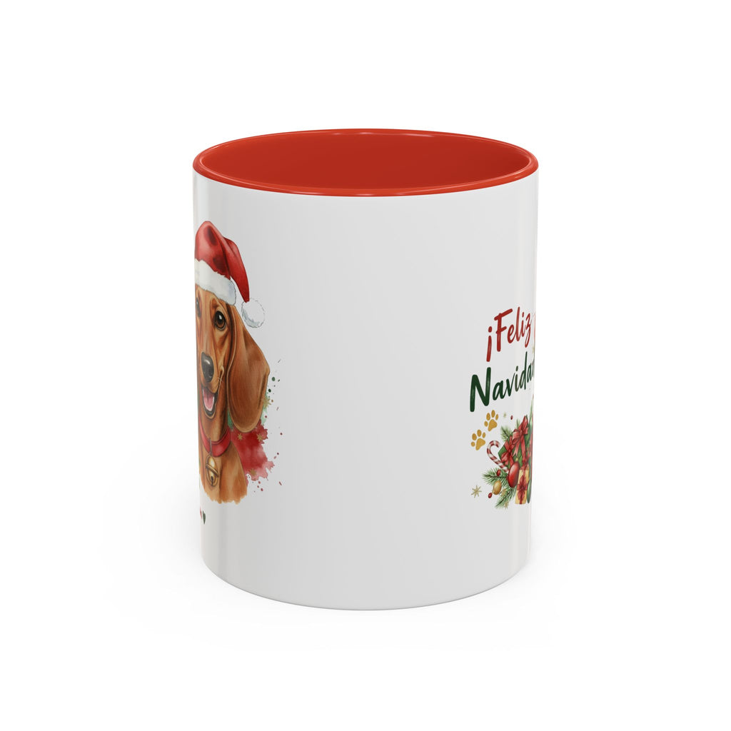 Taza Navideña Teckel Rojo | ¡Feliz Navidad!