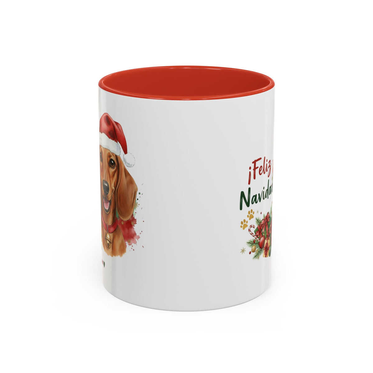 Taza Navideña Teckel Rojo | ¡Feliz Navidad!