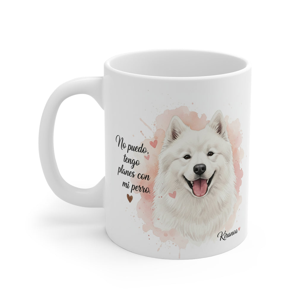 Taza cerámica Samoyedo con diseño impreso en ambas caras – vista trasera