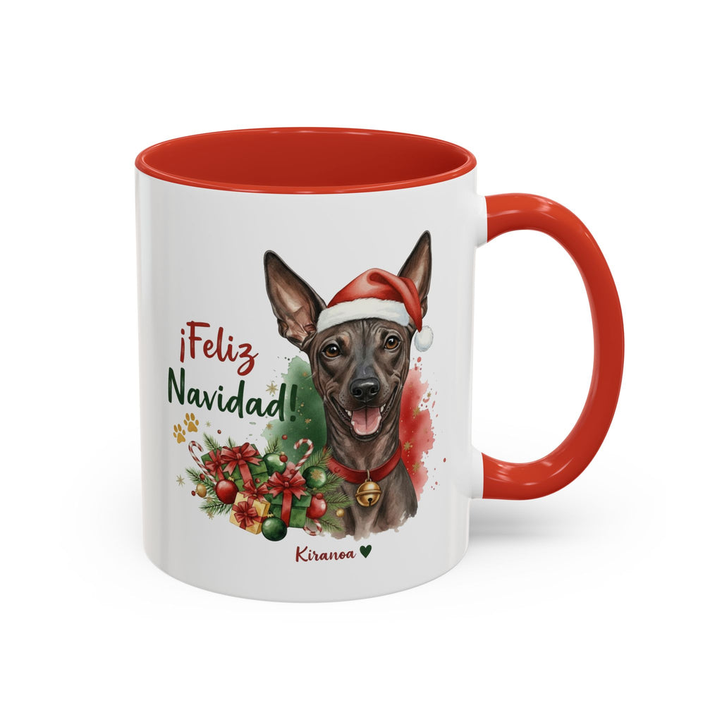 Taza Navideña Viringo Perro sin Pelo del Perú | ¡Feliz Navidad!