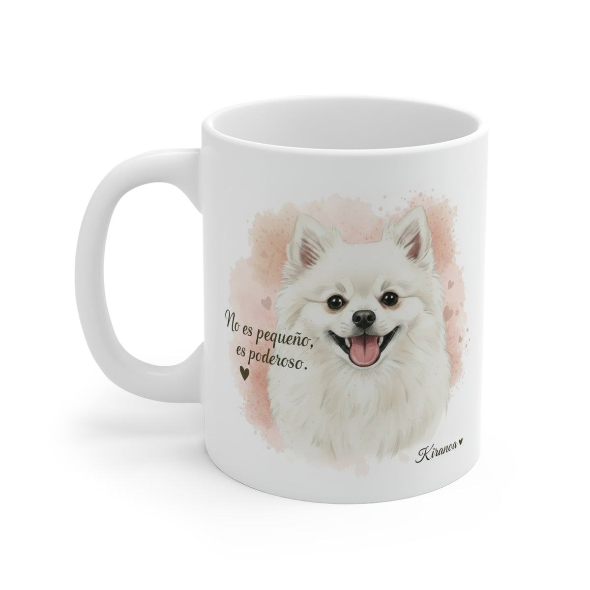Taza cerámica Pomerania con diseño impreso en ambas caras – vista trasera