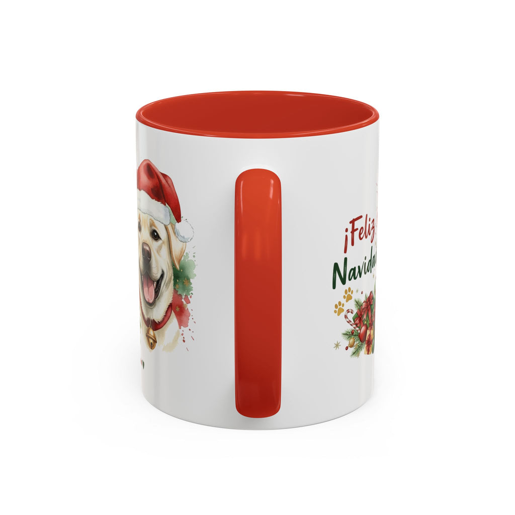 Taza Navideña Labrador Amarillo | ¡Feliz Navidad!