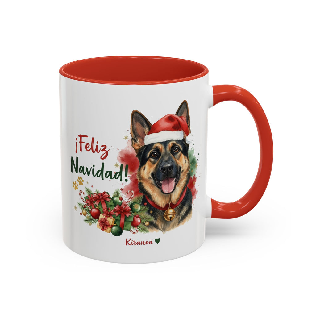 Taza Navideña Pastor Alemán | ¡Feliz Navidad!