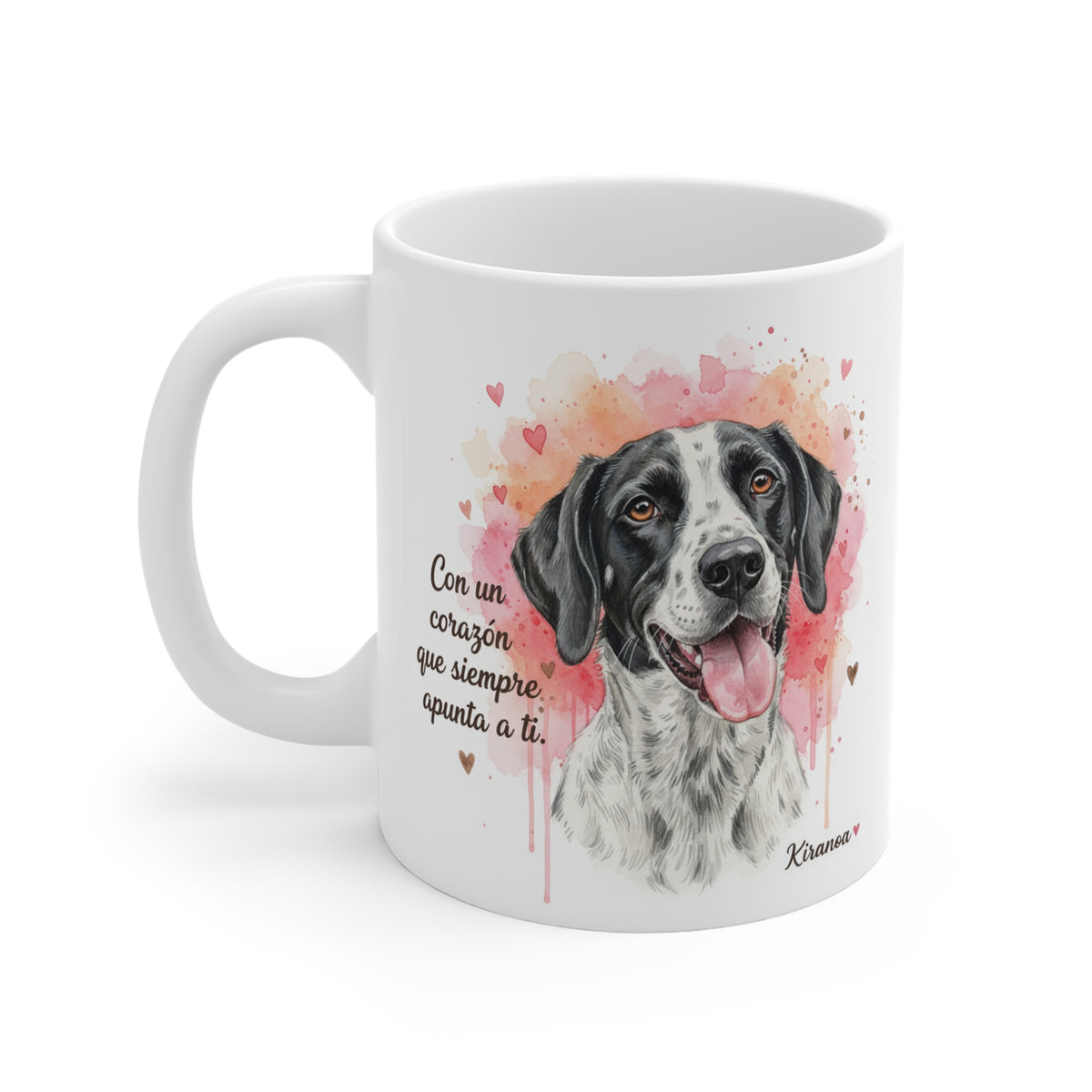 Taza cerámica Pointer Inglés con diseño impreso en ambas caras – vista trasera