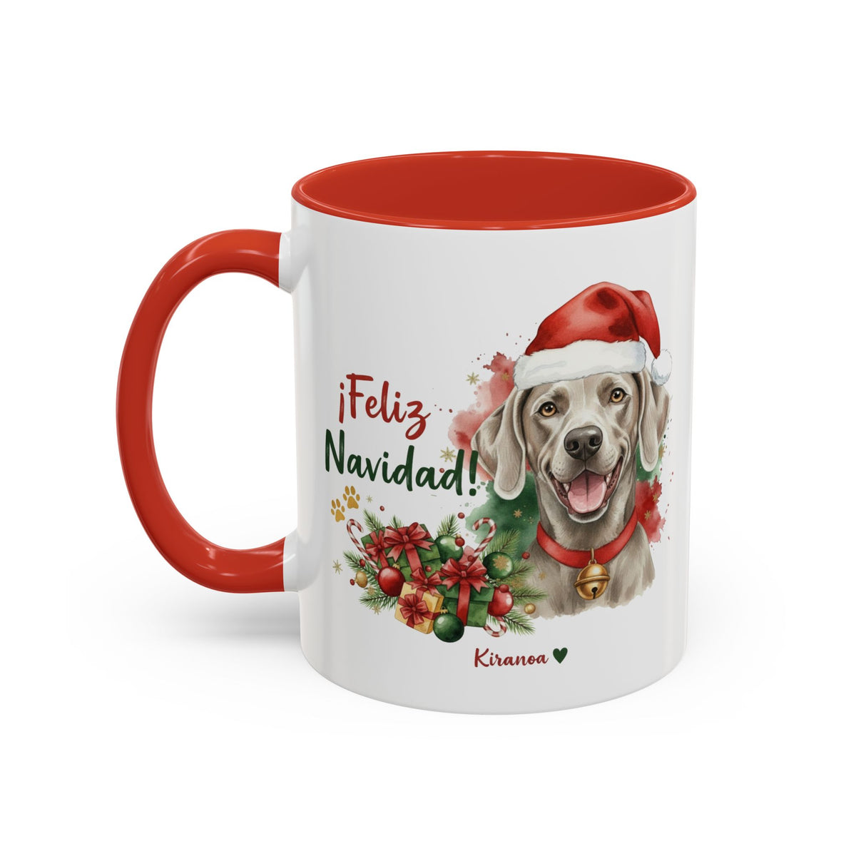 Taza Navideña Weimaraner Braco de Weimar | ¡Feliz Navidad!