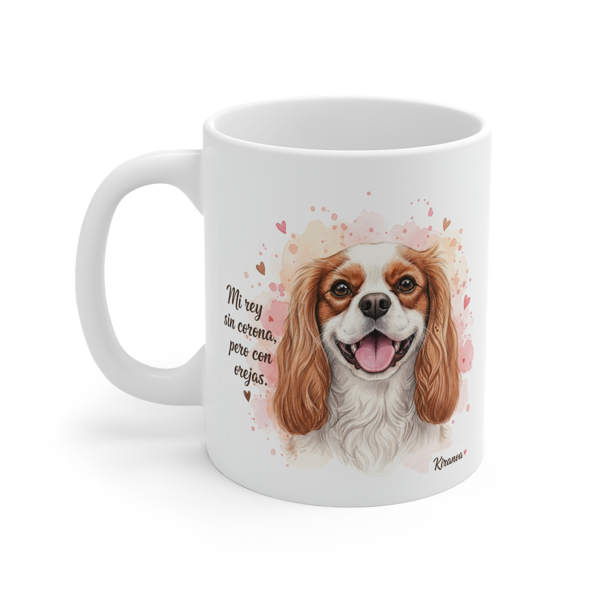 Taza cerámica Cavalier King Charles Spaniel con diseño impreso en ambas caras – vista trasera