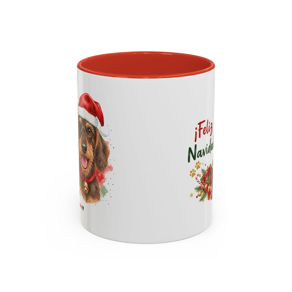 Taza Navideña Dachshund Pelo Duro | ¡Feliz Navidad!