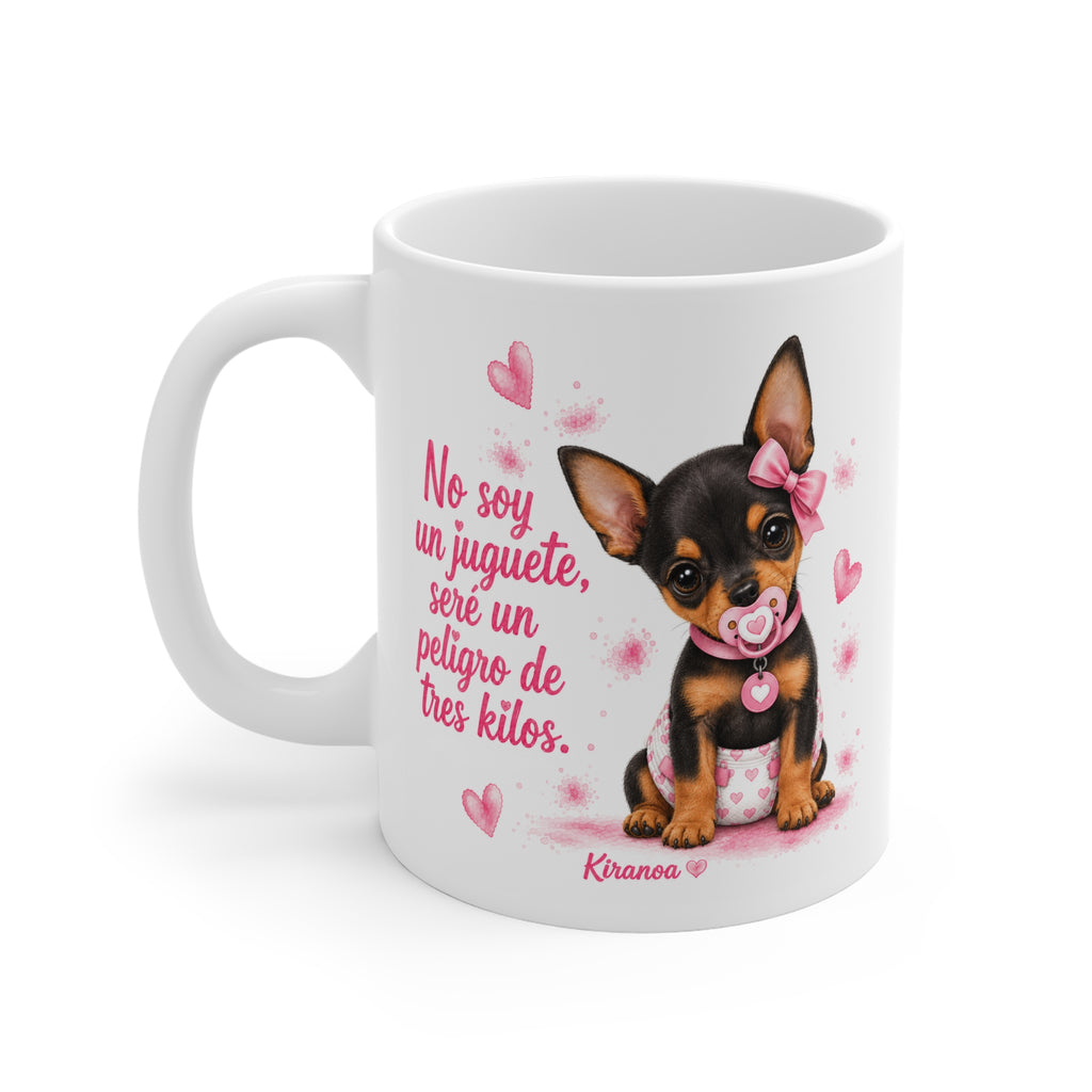 Taza cerámica Pinscher Pink con diseño impreso en ambas caras – vista trasera
