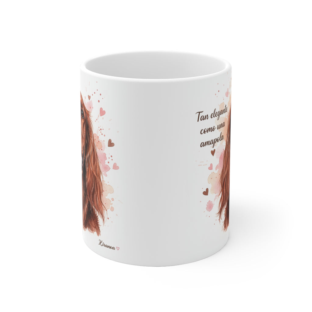 Taza cerámica Setter Irlandés 325 ml – vista lateral