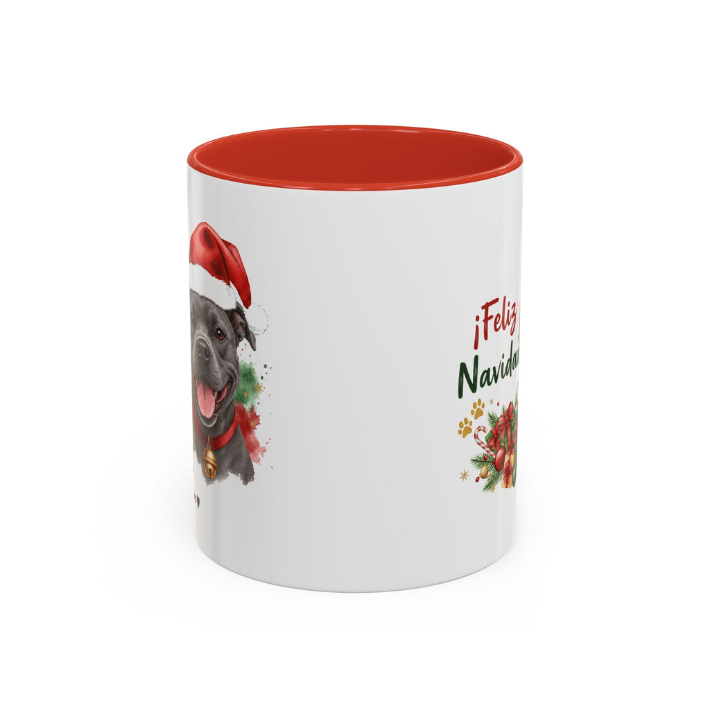 Taza Navideña Pit Bull Terrier Azul APBT | ¡Feliz Navidad!