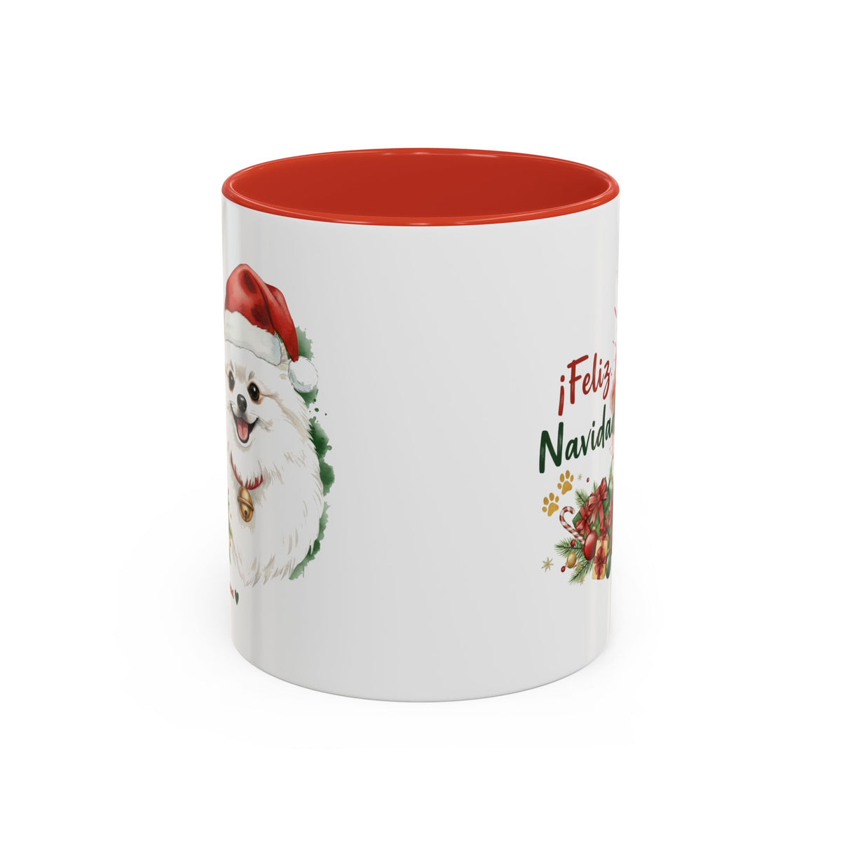 Taza Navideña Pomerania Blanco | ¡Feliz Navidad!