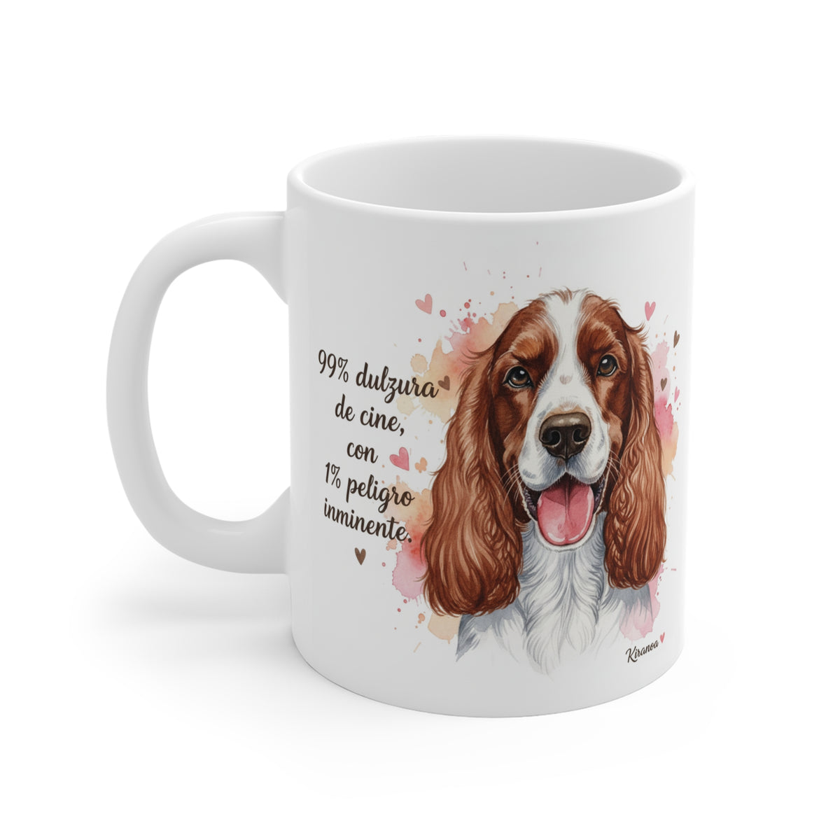 Taza cerámica Cocker Spaniel Americano con diseño impreso en ambas caras – vista trasera
