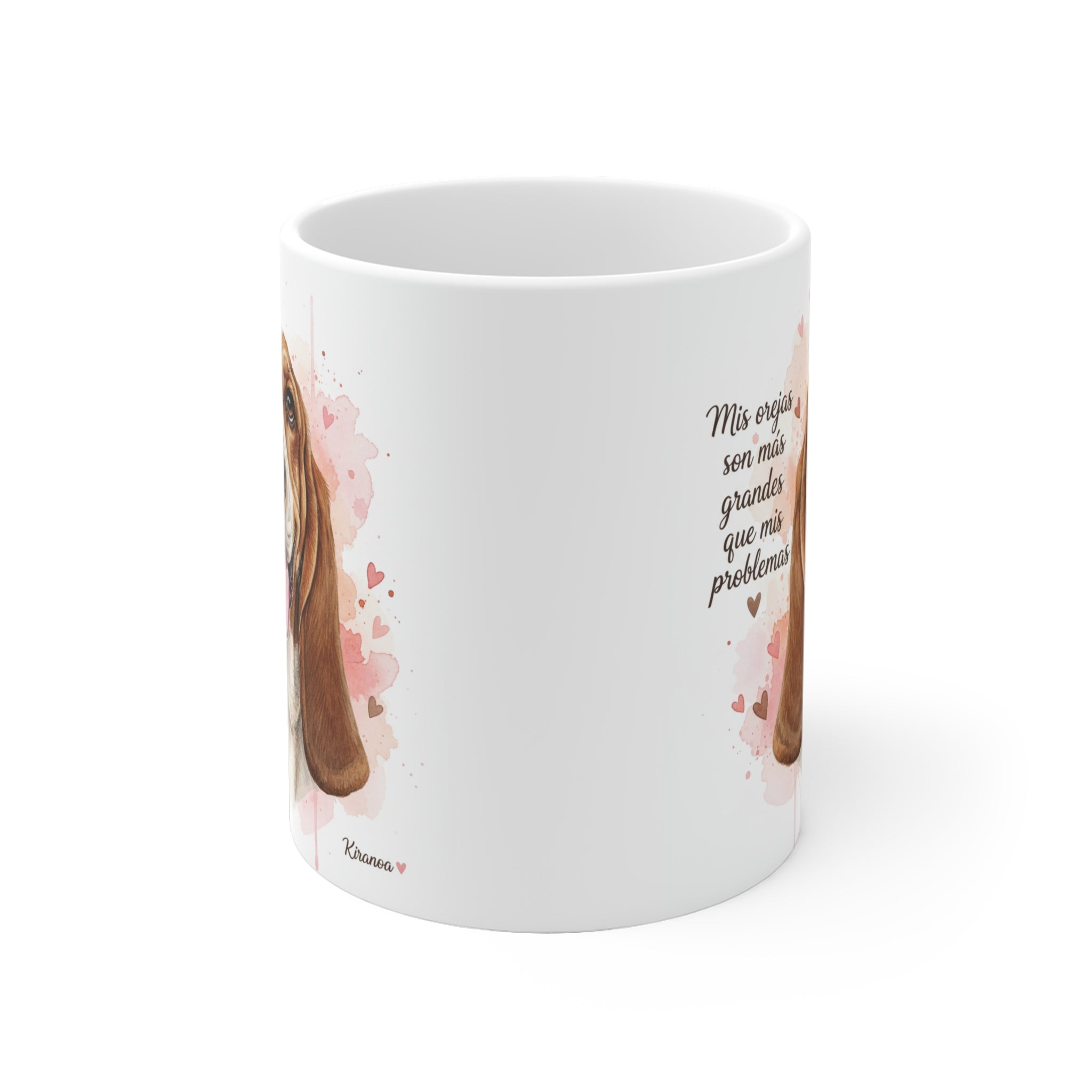 Taza cerámica Basset Hound 325 ml – vista lateral