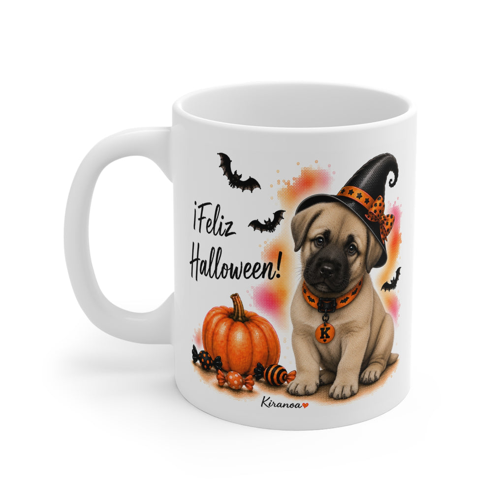 Taza cerámica Kangal Turco Halloween con diseño impreso en ambas caras vista trasera Kiranoa
