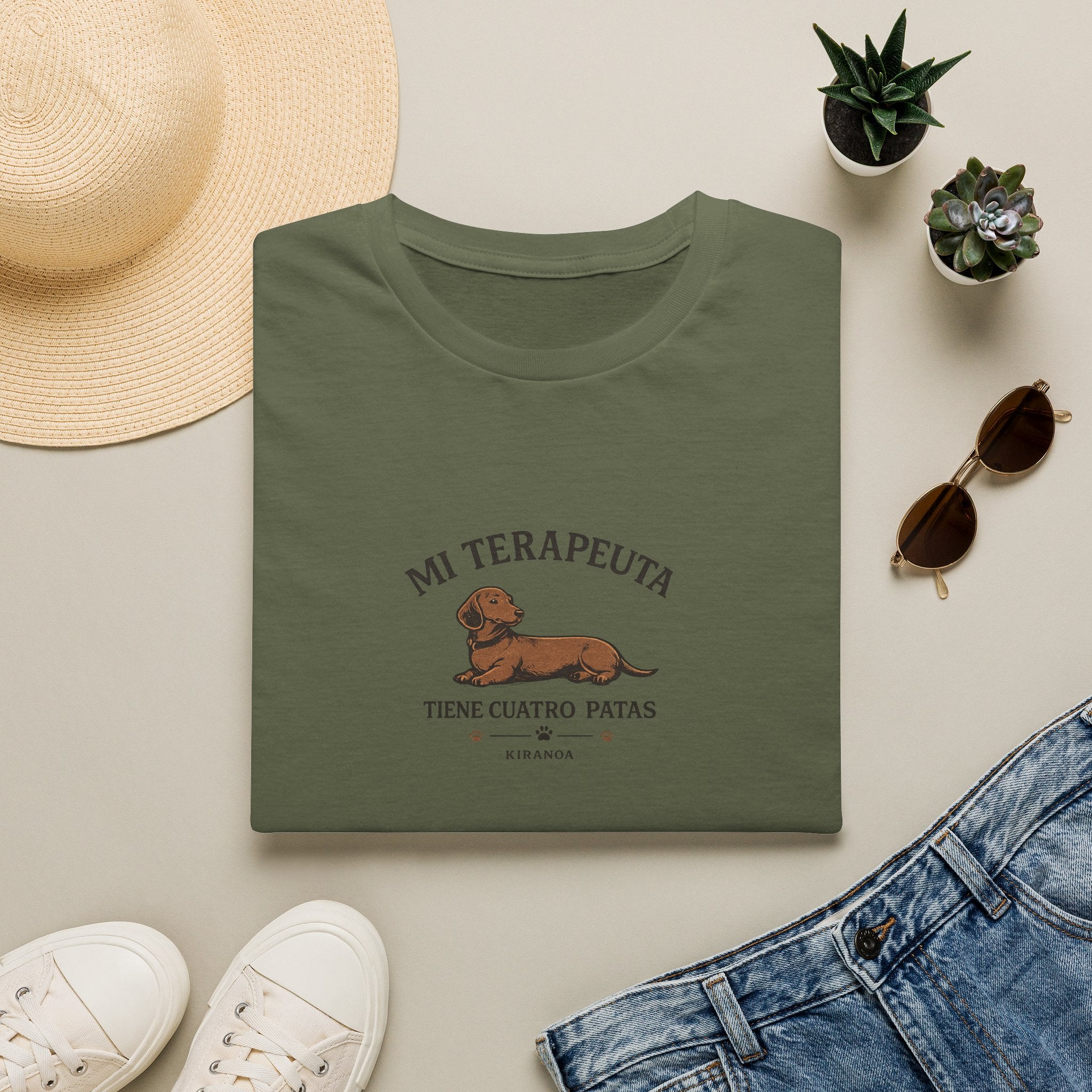 Camiseta perro salchicha - Mi terapeuta tiene cuatro patas