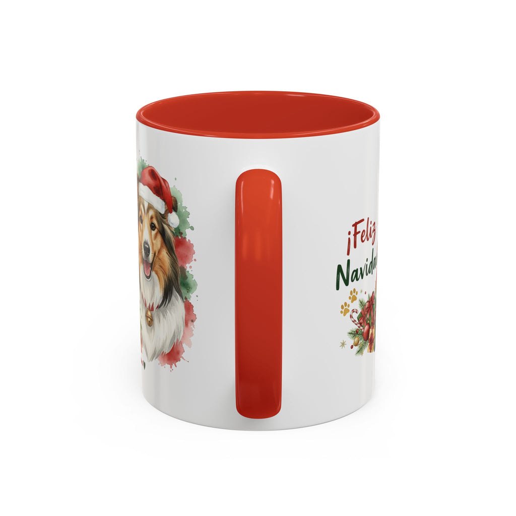 Taza Navideña Sheltie Pastor de las Islas Shetland | ¡Feliz Navidad!