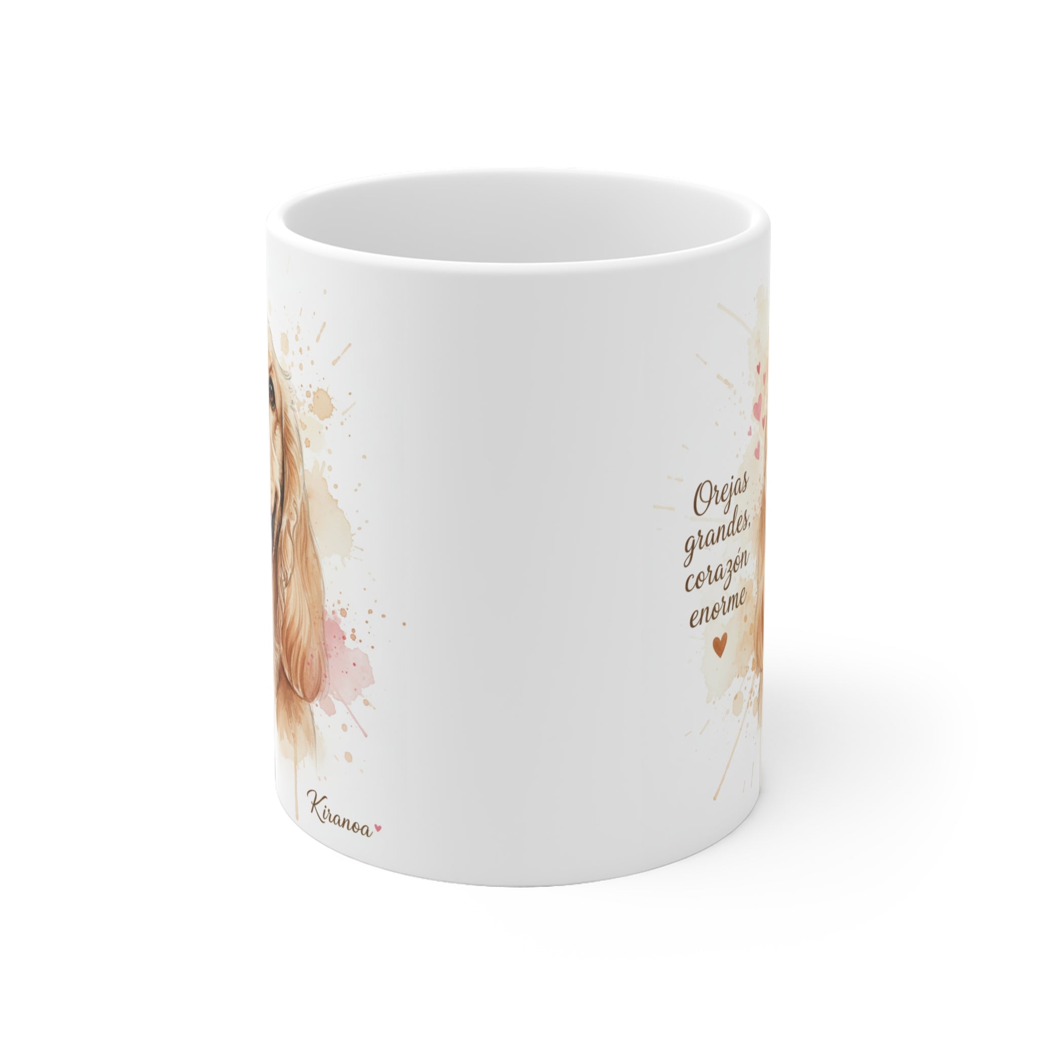 Taza Cocker Spaniel vista lateral — cerámica 325 ml — Kiranoa