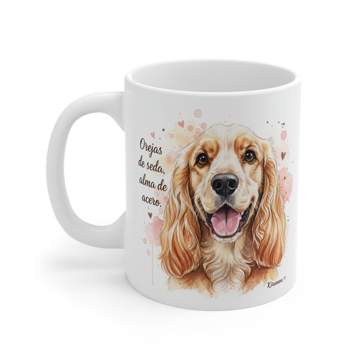 Taza cerámica Cocker Spaniel Inglés con diseño impreso en ambas caras – vista trasera