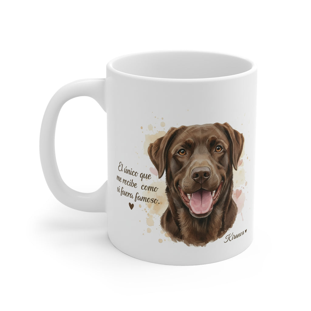 Taza cerámica Labrador Chocolate con diseño impreso en ambas caras – vista trasera
