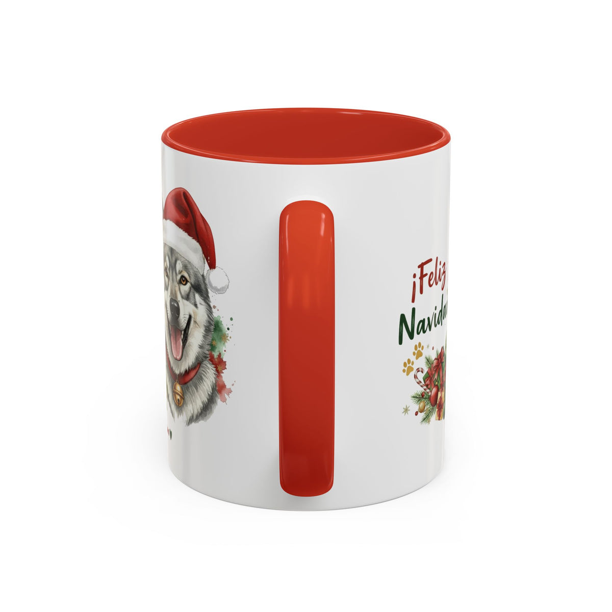 Taza Navideña Perro Lobo Checoslovaco | ¡Feliz Navidad!