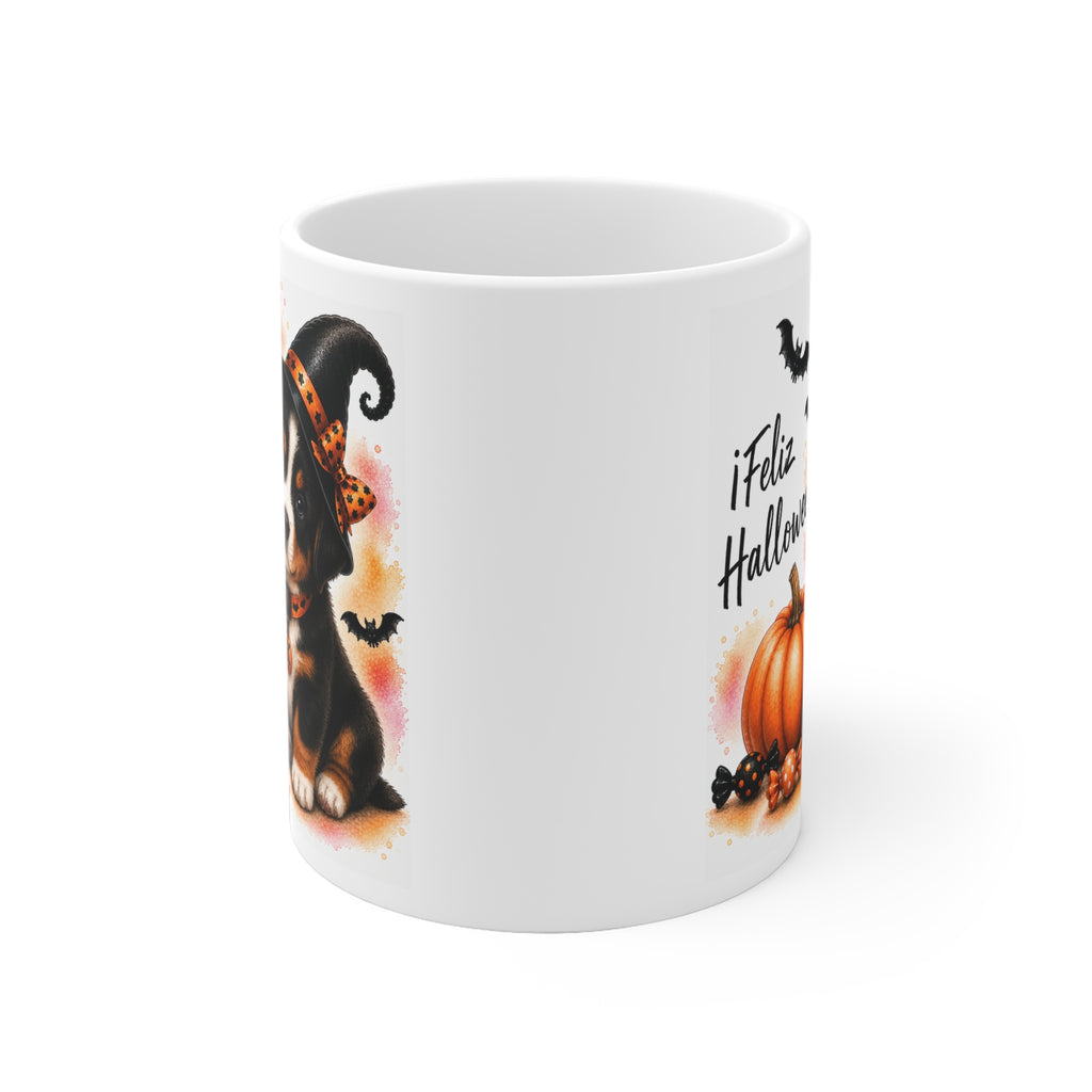 Taza cerámica Boyero de Berna 325 ml edición Halloween vista lateral Kiranoa