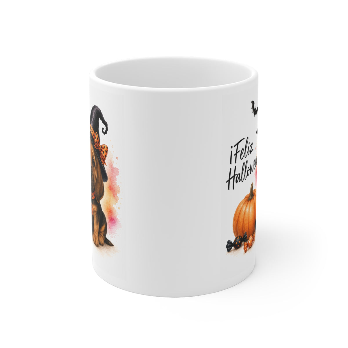 Taza cerámica Bloodhound 325 ml edición Halloween vista lateral Kiranoa 
