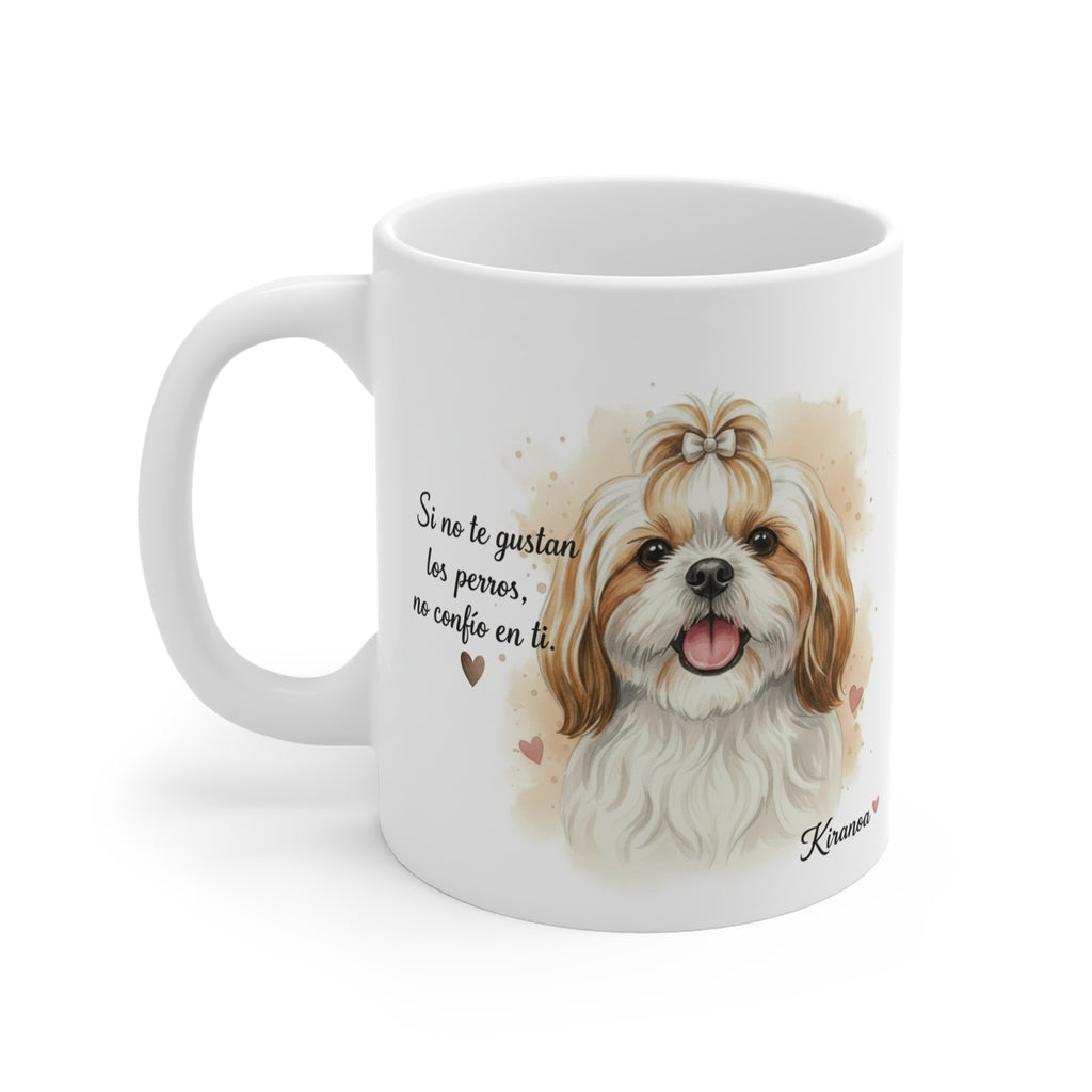 Taza cerámica Shih Tzu con diseño impreso en ambas caras – vista trasera