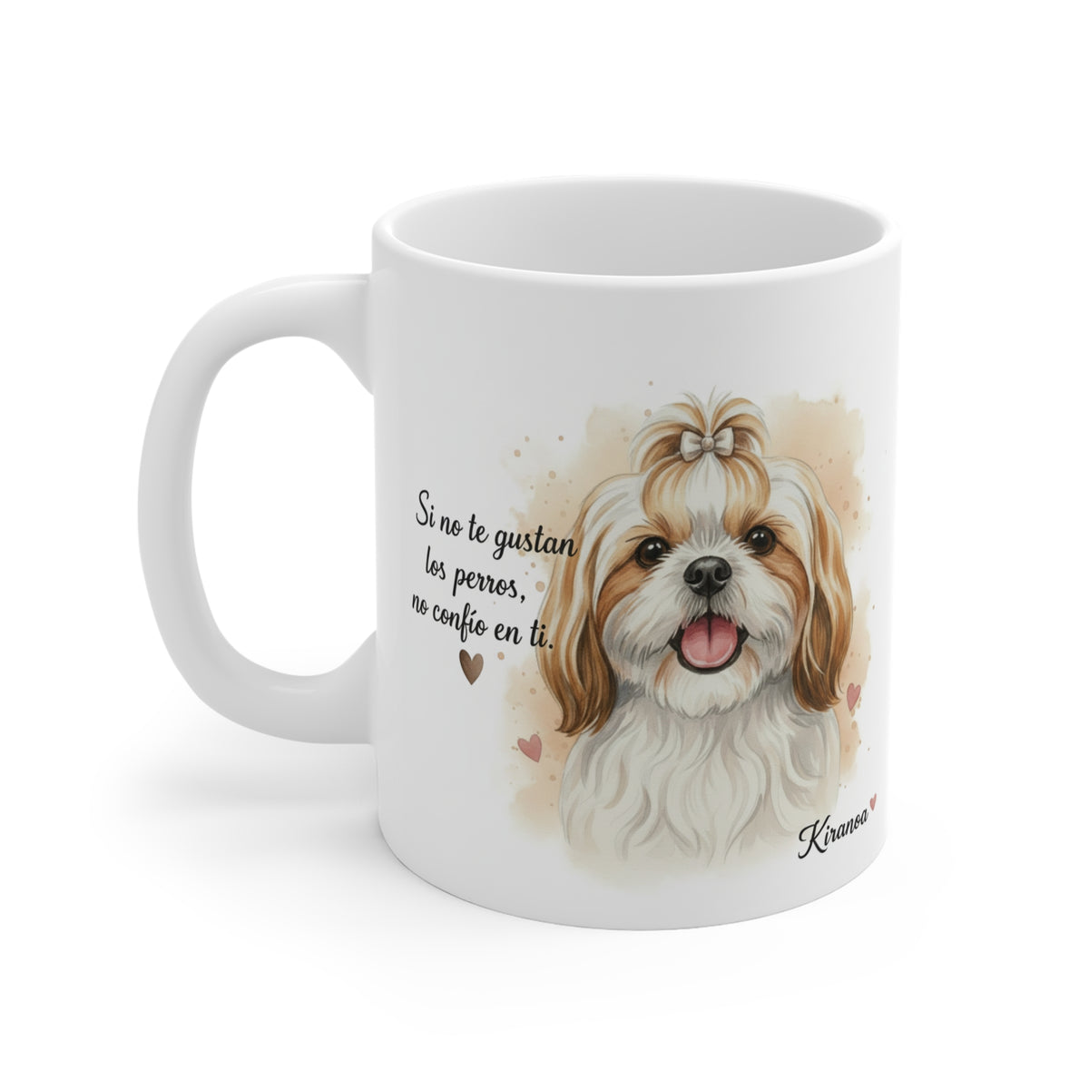 Taza cerámica Shih Tzu con diseño impreso en ambas caras – vista trasera