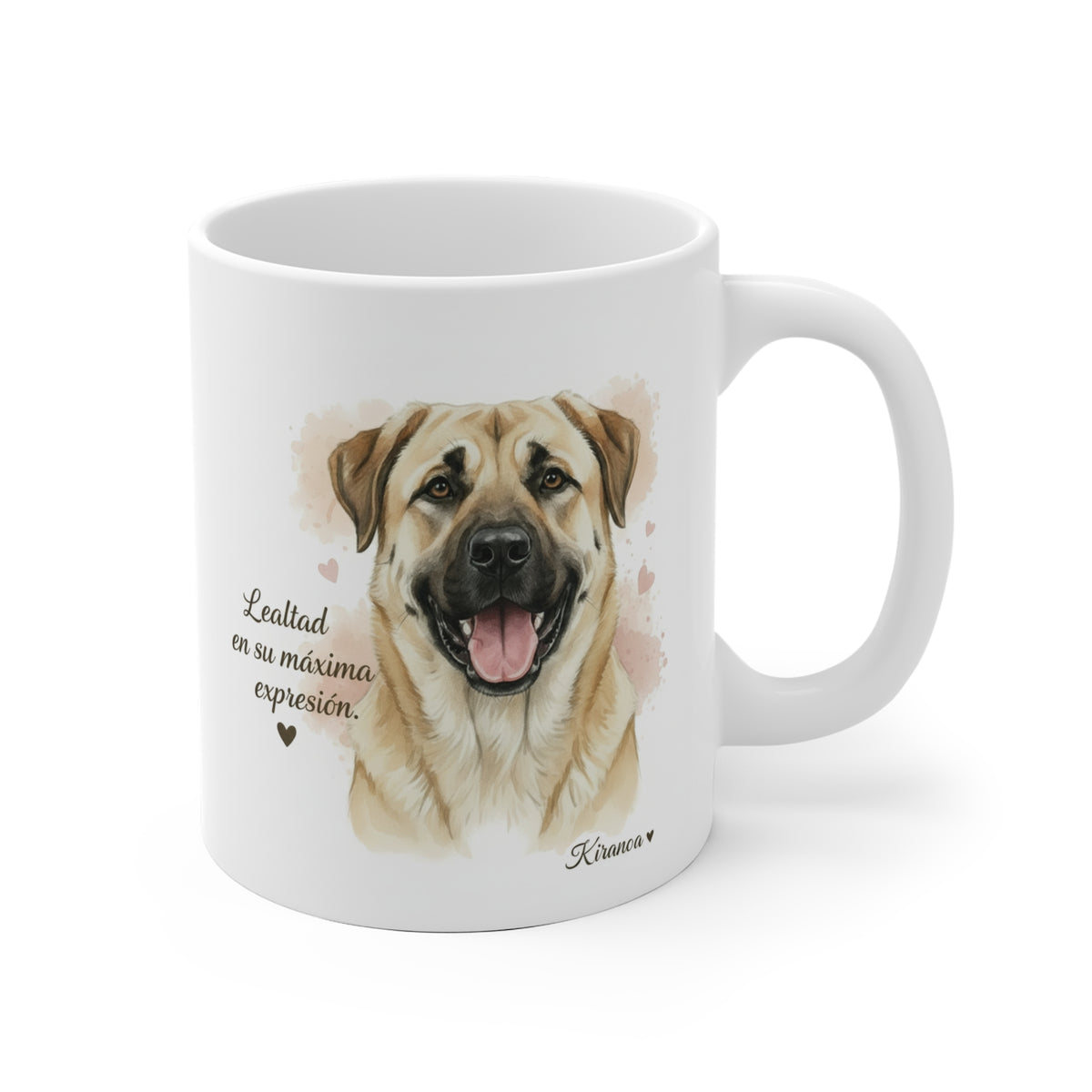 Taza cerámica Kangal con frase Lealtad en su máxima expresión. – vista frontal