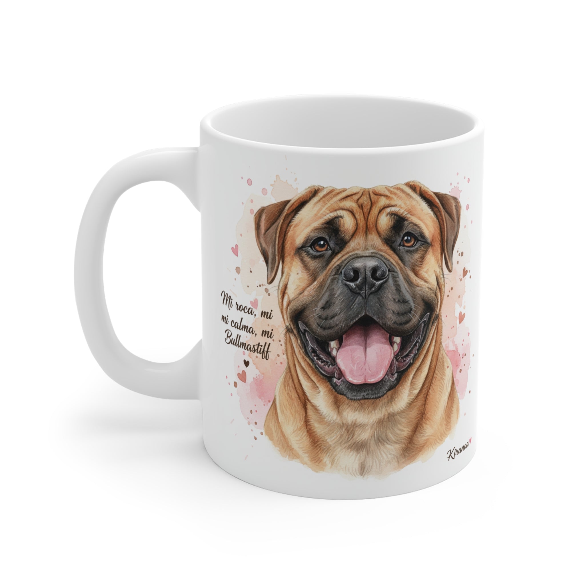 Taza cerámica Bullmastiff con diseño impreso en ambas caras – vista trasera