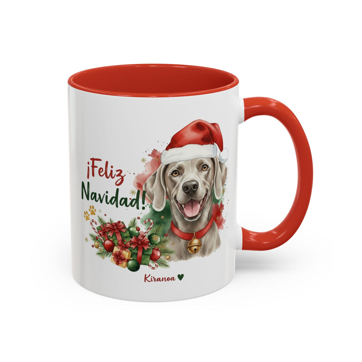 Taza Navideña Weimaraner Braco de Weimar | ¡Feliz Navidad!