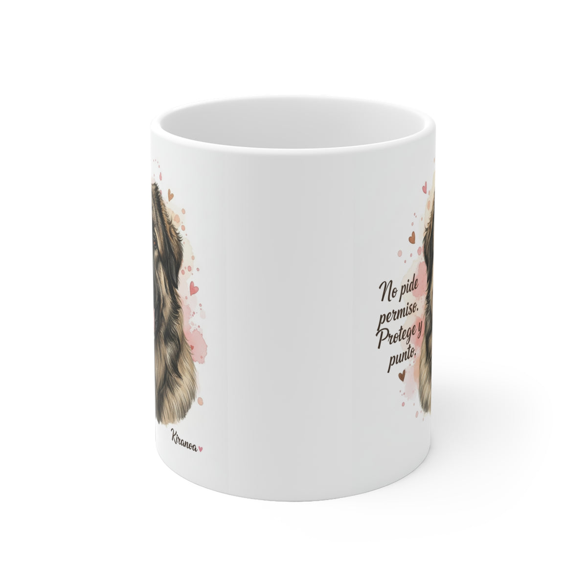 Taza cerámica Pastor Caucásico 325 ml – vista lateral