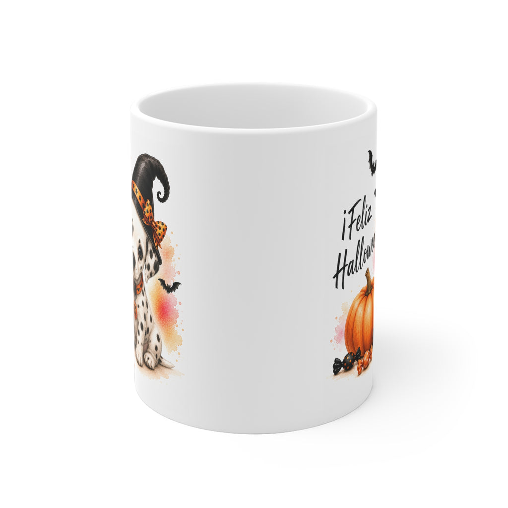 Taza cerámica Dálmata 325 ml edición Halloween vista lateral Kiranoa