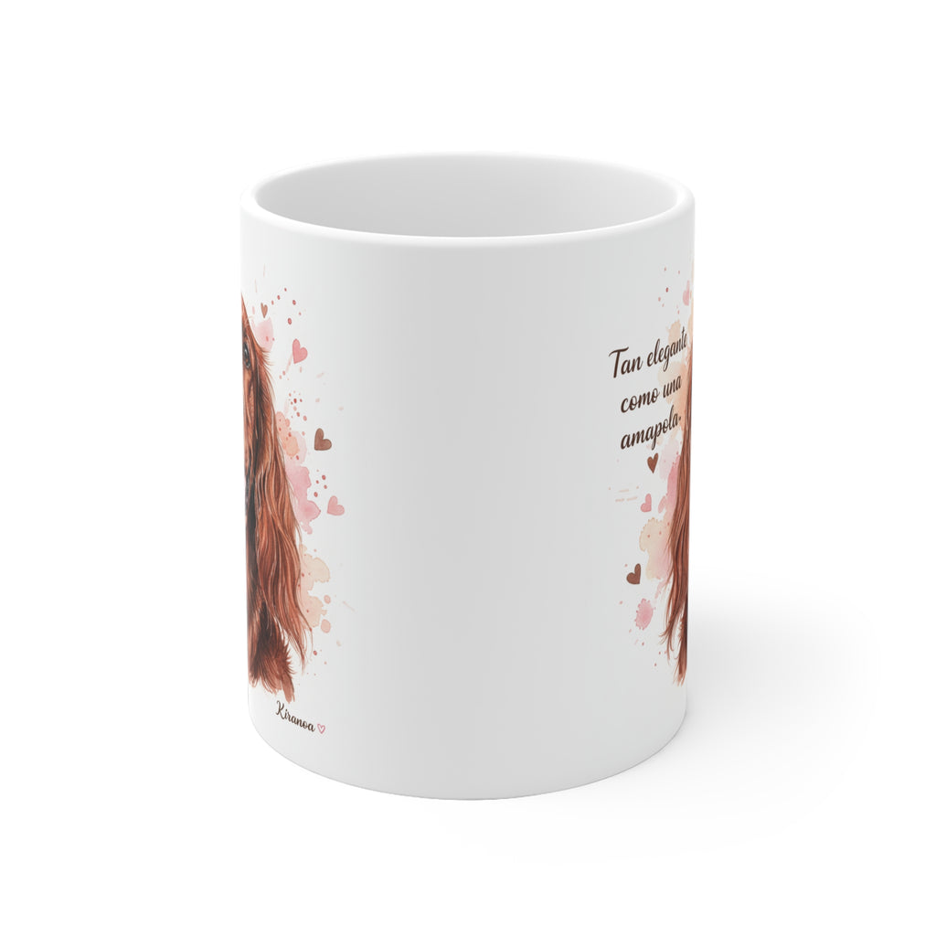 Taza cerámica Setter Irlandés 325 ml – vista lateral