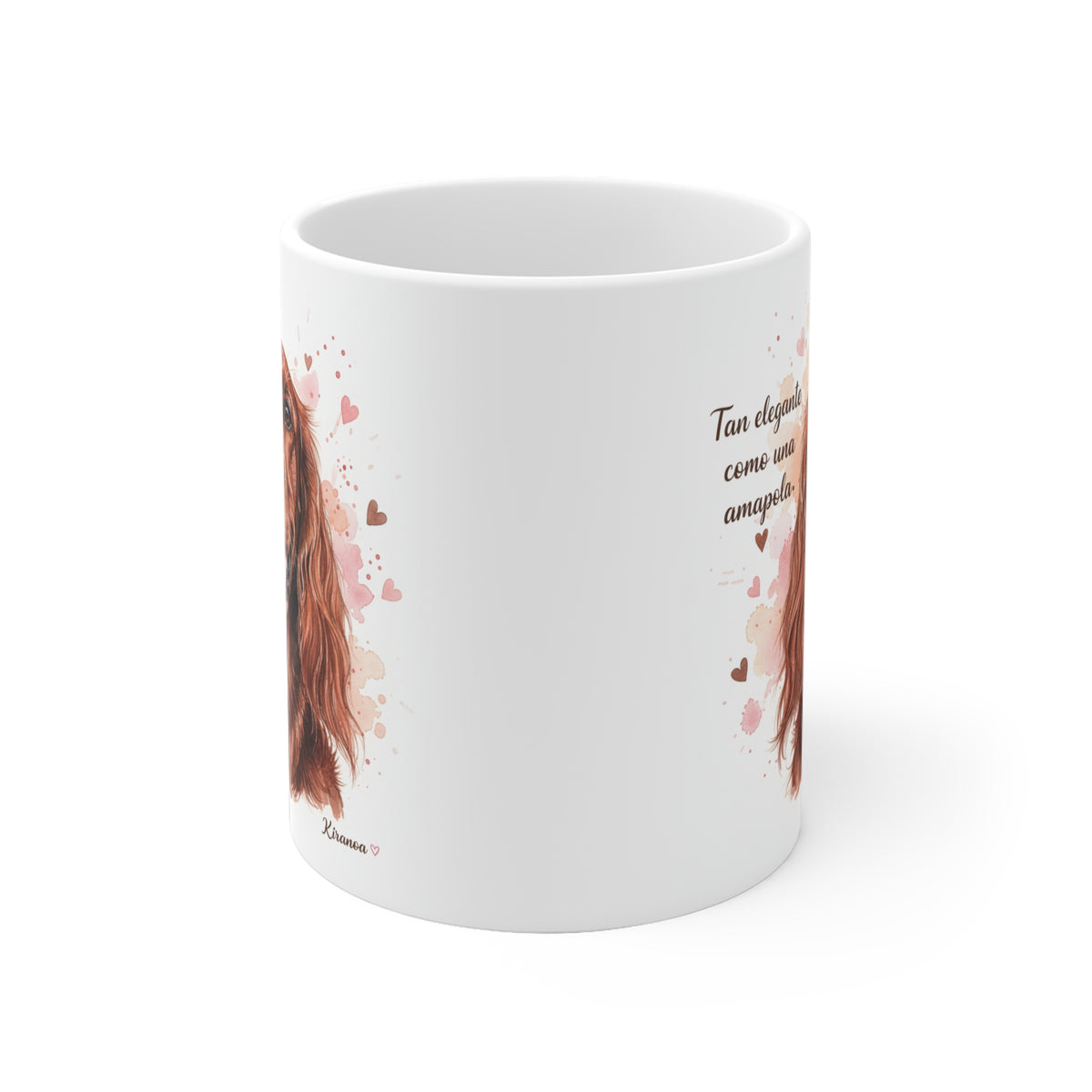 Taza cerámica Setter Irlandés 325 ml – vista lateral