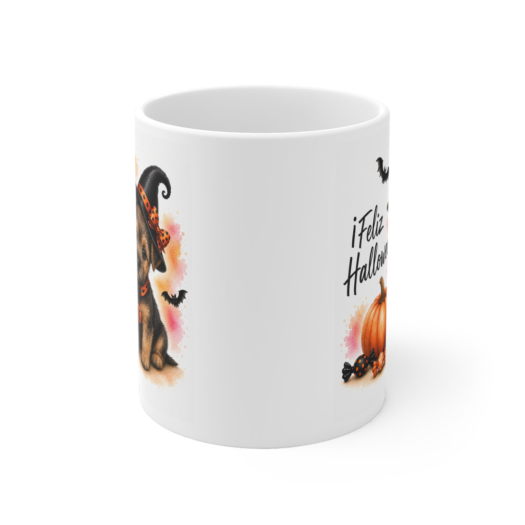 Taza cerámica Border Terrier 325 ml edición Halloween vista lateral Kiranoa