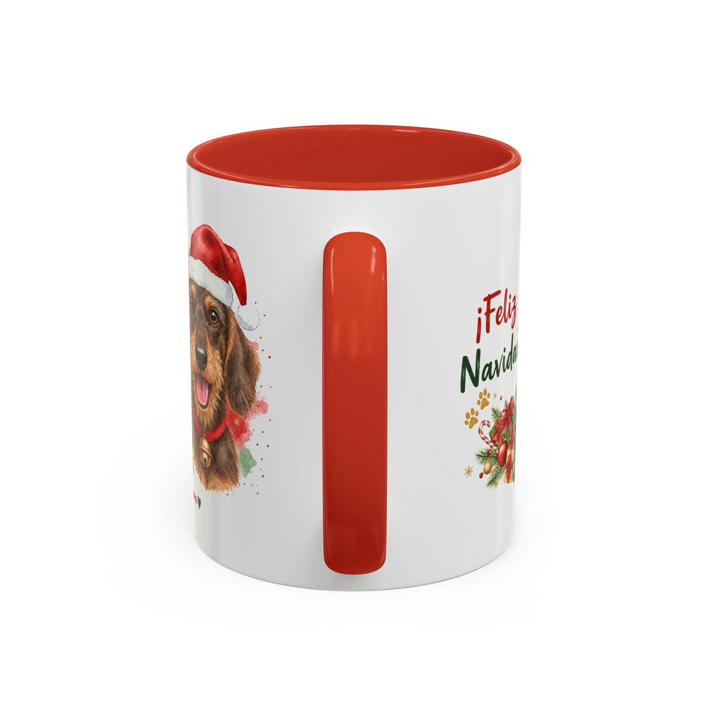 Taza Navideña Dachshund Pelo Duro | ¡Feliz Navidad!