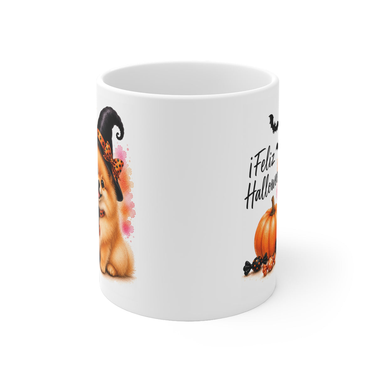 Taza cerámica Spitz Alemán 325 ml edición Halloween vista lateral Kiranoa