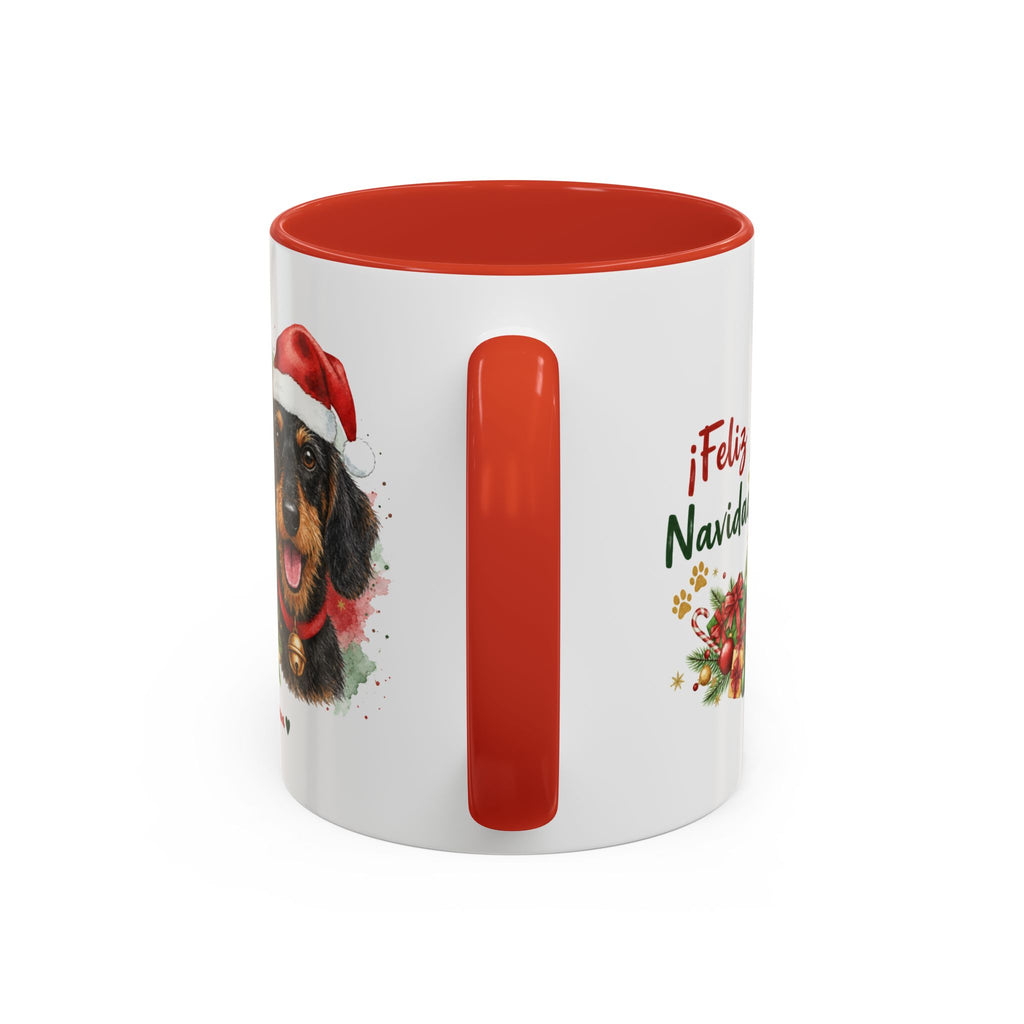 Taza Navideña Dachshund de Pelo Duro | ¡Feliz Navidad!