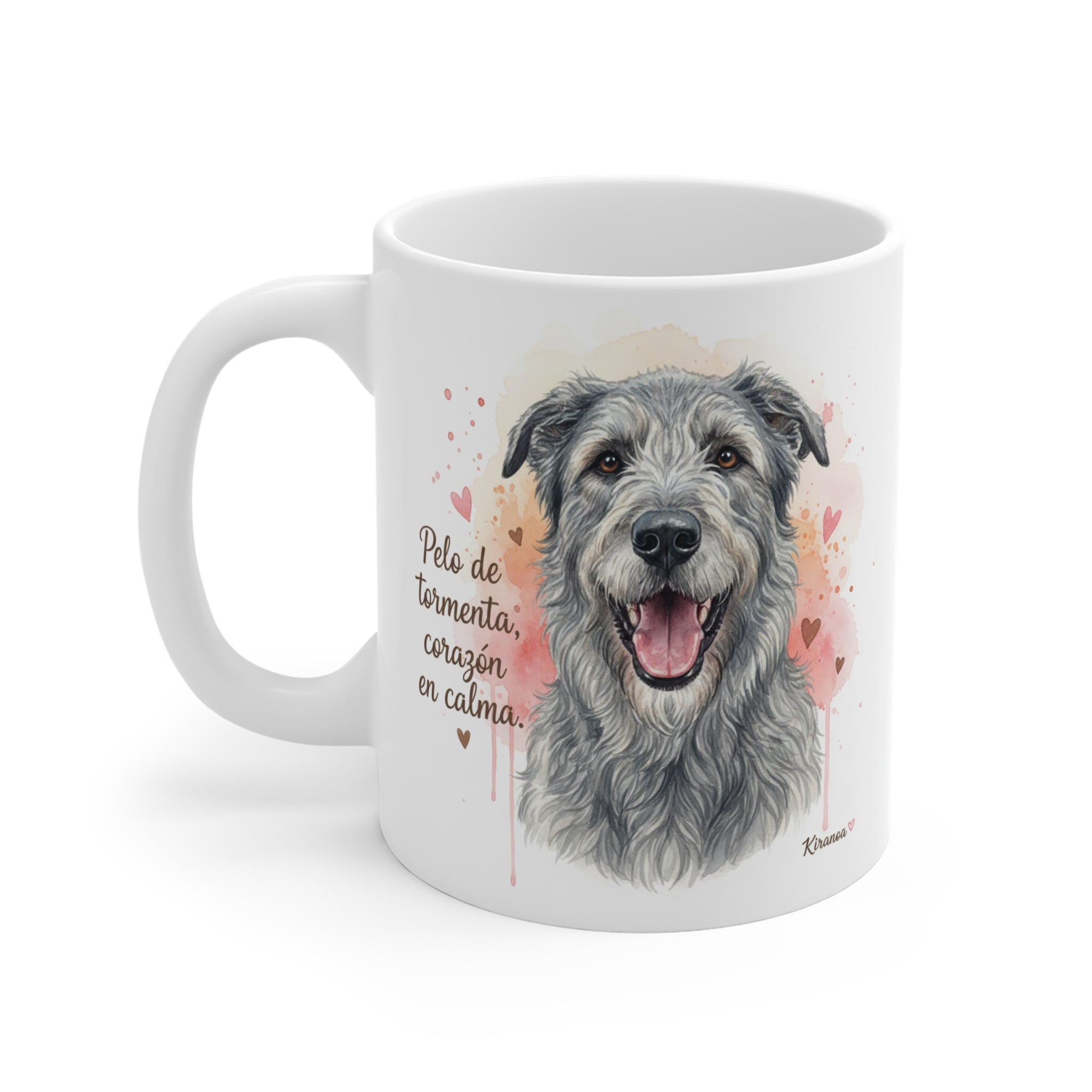 Taza Irish Wolfhound | Pelo de tormenta corazón en calma