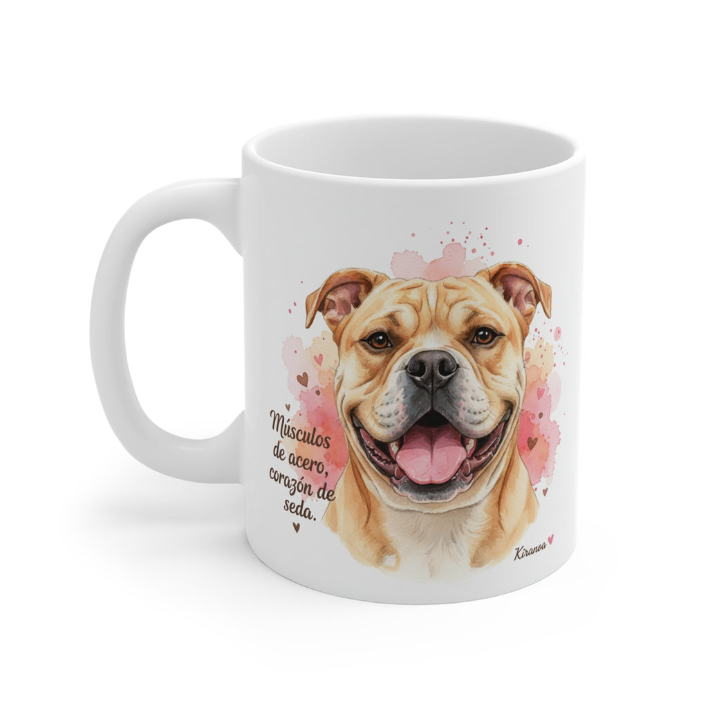 Taza cerámica Bulldog Americano con diseño impreso en ambas caras – vista trasera