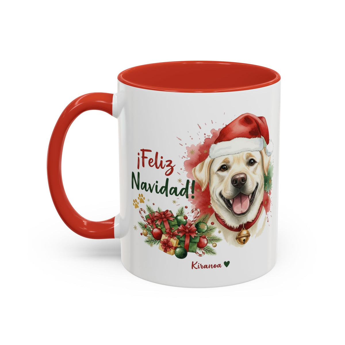 Taza Navideña Labrador Amarillo | ¡Feliz Navidad!