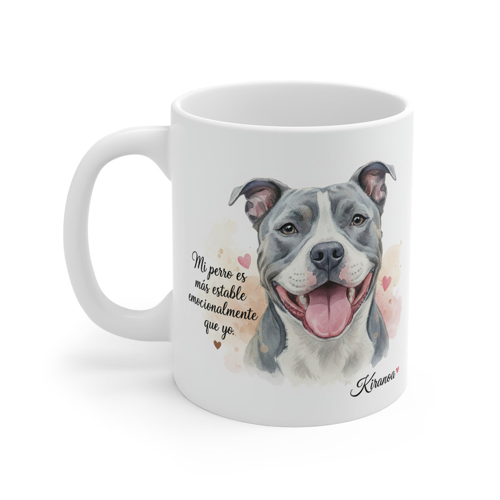 Taza cerámica Pit Bull con diseño impreso en ambas caras – vista trasera