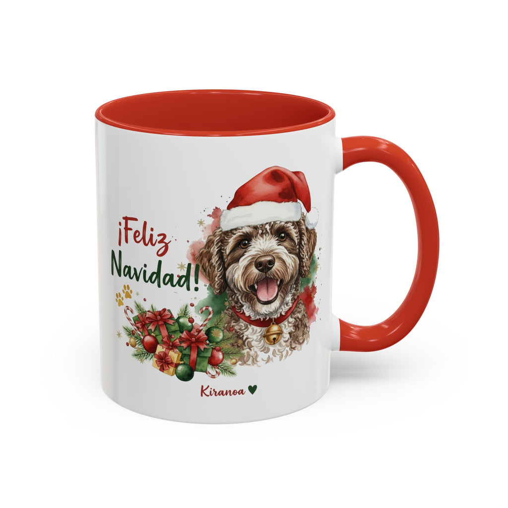 Taza Navideña Perro de Agua Español | ¡Feliz Navidad!