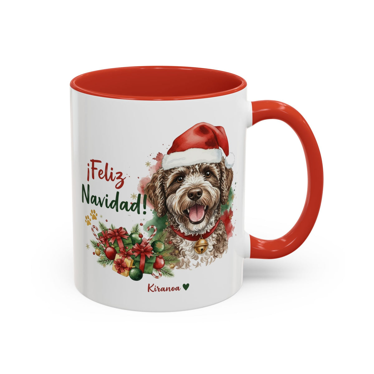 Taza Navideña Perro de Agua Español | ¡Feliz Navidad!