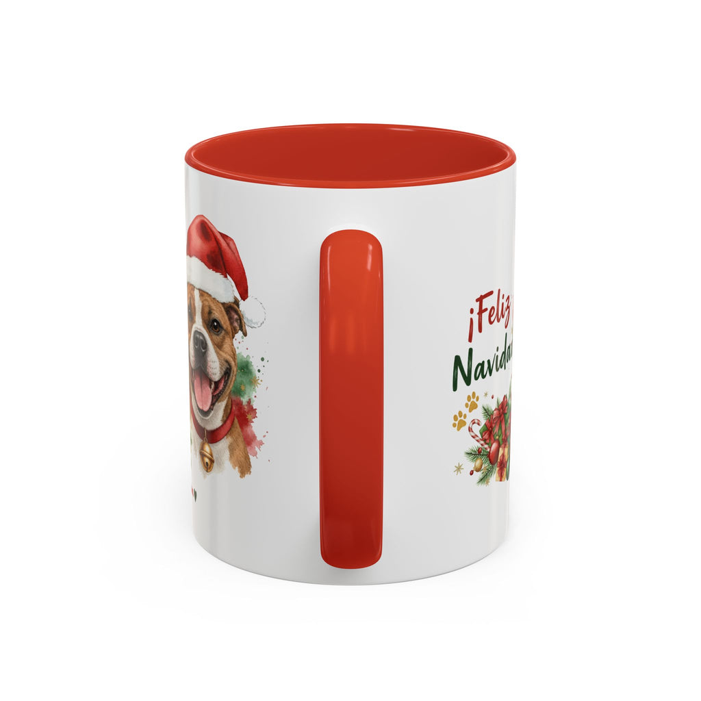 Taza Navideña Staffy Staffordshire Bull Terrier | ¡Feliz Navidad!