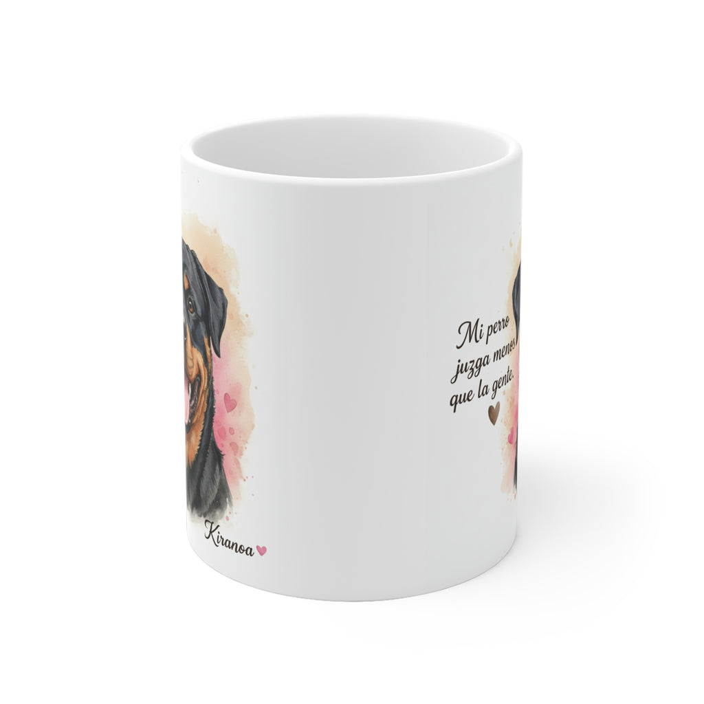 Taza cerámica Rottweiler 325 ml – vista lateral