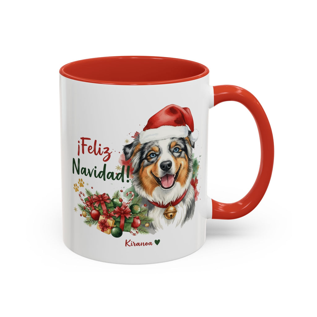 Taza Navideña Pastor Ovejero Australiano | ¡Feliz Navidad!