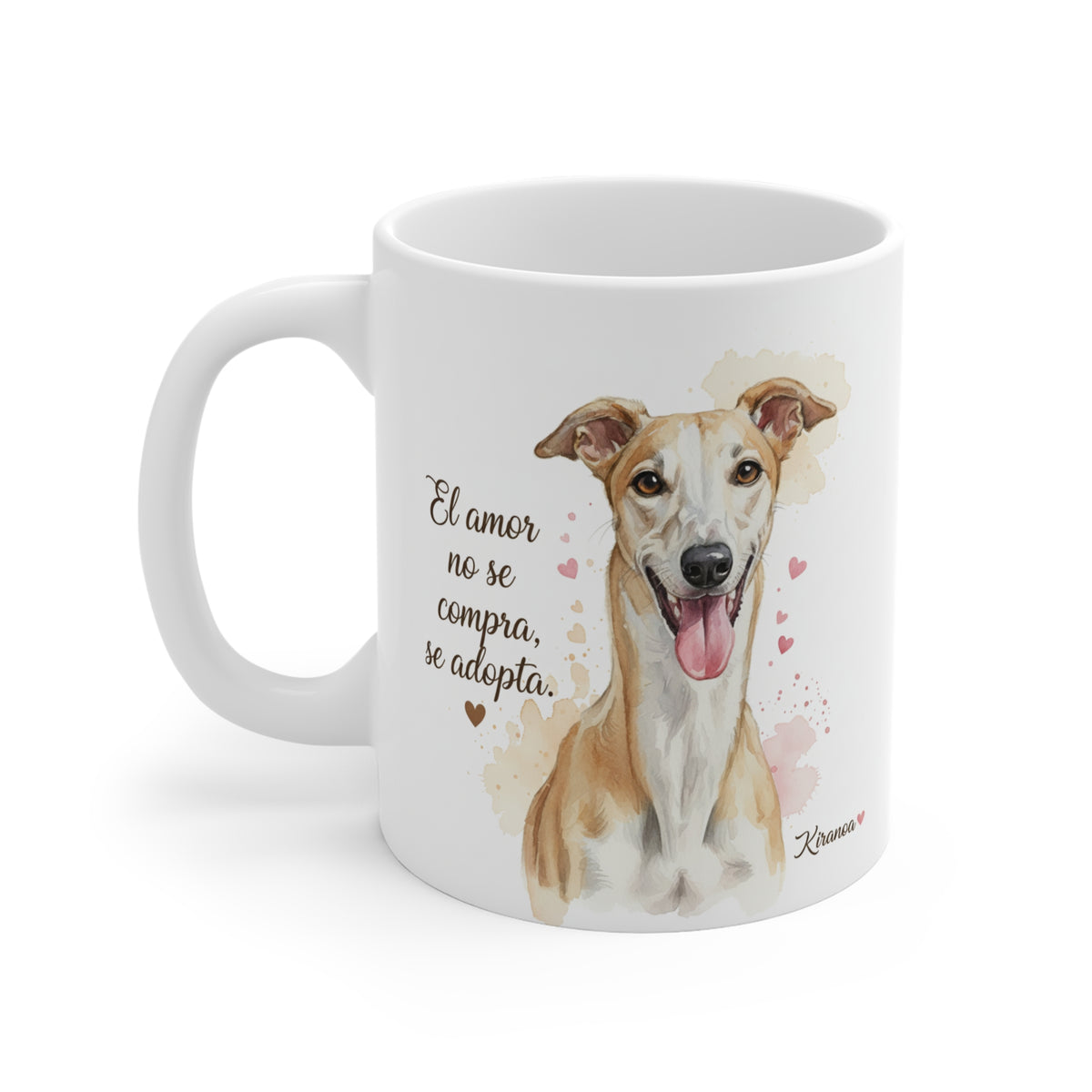 Taza cerámica Galgo con diseño impreso en ambas caras – vista trasera