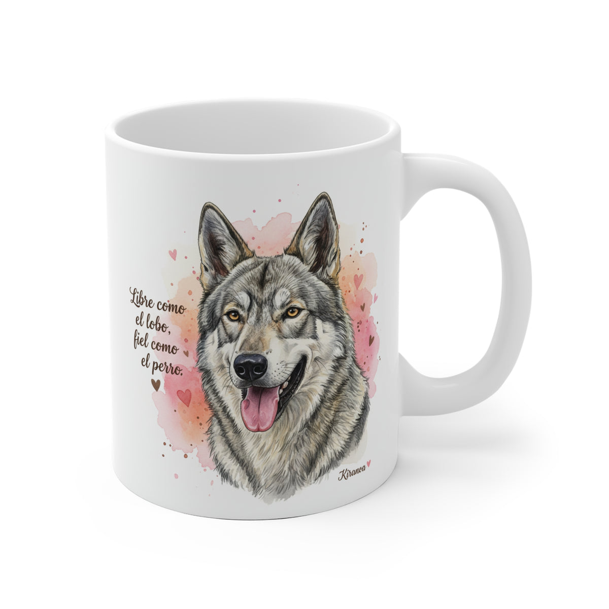 Taza cerámica Labrador con frase No necesito más vitamina D, tengo Labrador. – vista frontal